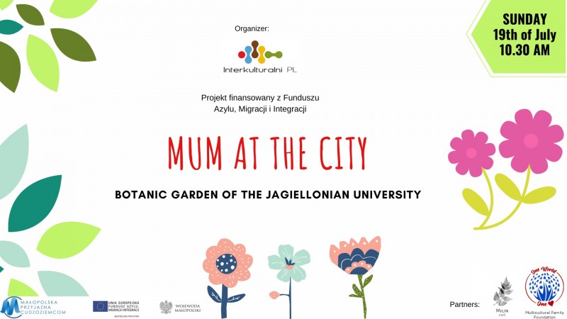 Zapraszamy na spotkanie integracyjne Mama w mieście – Niedziela w ogrodzie, 19.07.2020