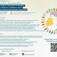 Rejestracja na bezpłatną Konferencję WIDZIEĆ WIĘCEJ – REAGOWAĆ WCZEŚNIEJ – agresja, przemoc i cyberbullying w WIELOKULTUROWYM środowisku szkolnym.